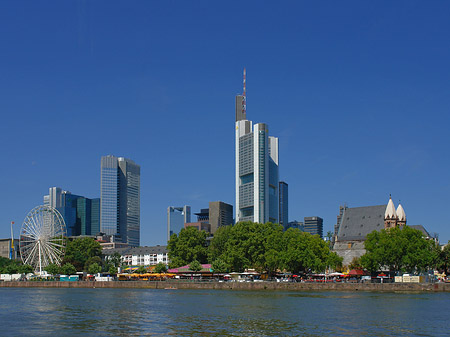 Skyline von Frankfurt mit Riesenrad Foto 