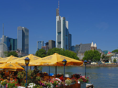 Foto Skyline von Frankfurt mit Schöfferhofer Weizen - Frankfurt am Main